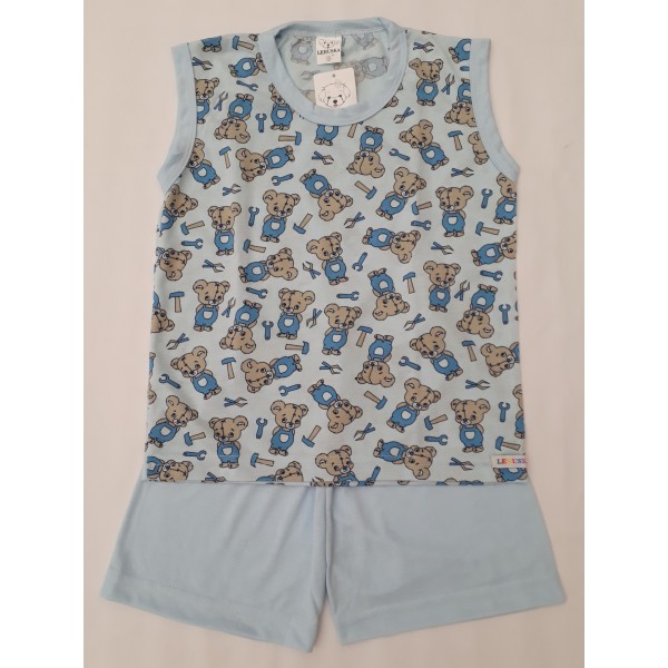 Pijama Regata Azul Urso com Martelo 4